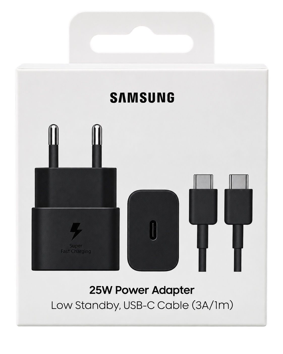 Kit Carregador Samsung 25W USB-C + Cabo USB-C 1m Preto