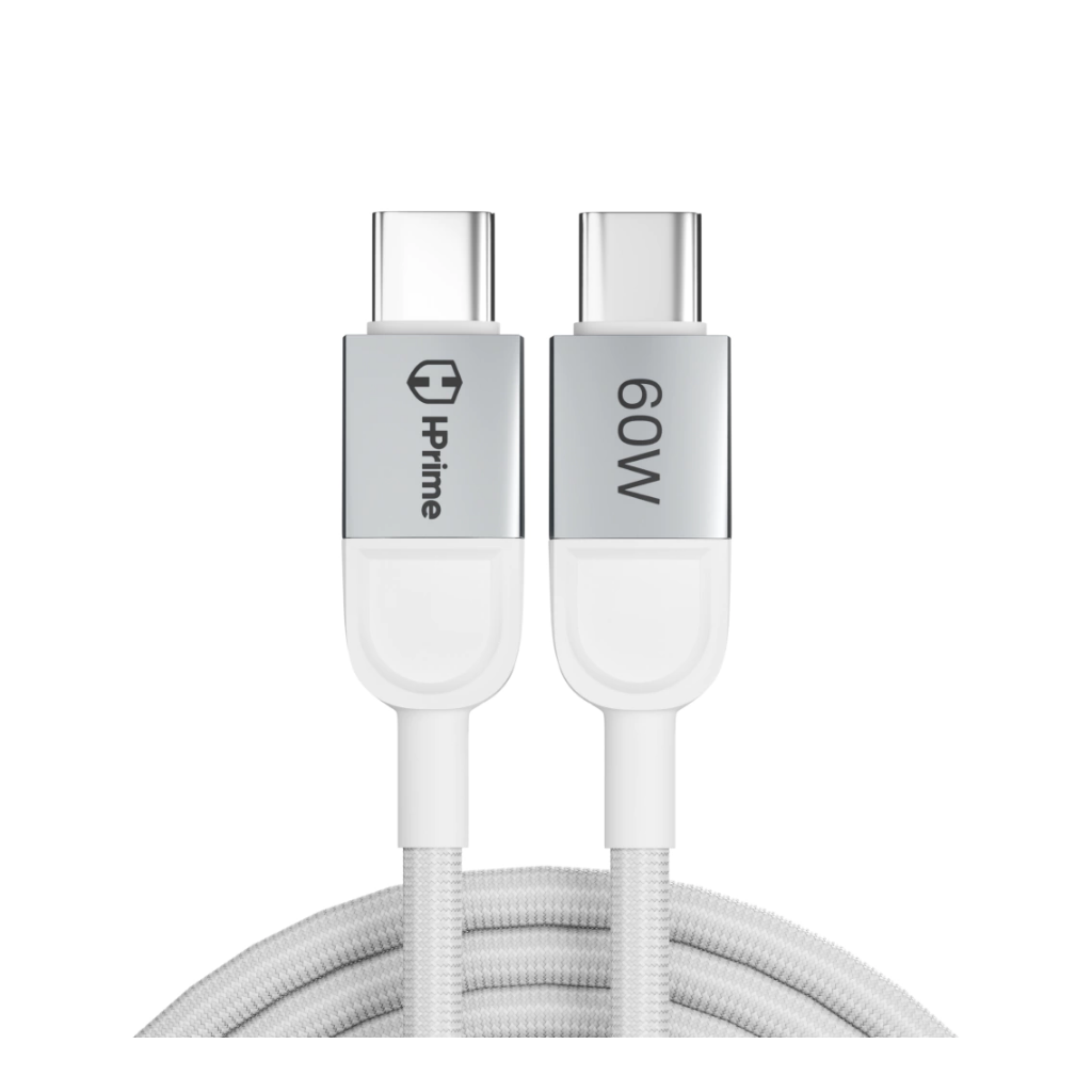 HPrime Boost60 Cabo USB-C para USB-C 60W 1,2m Branco